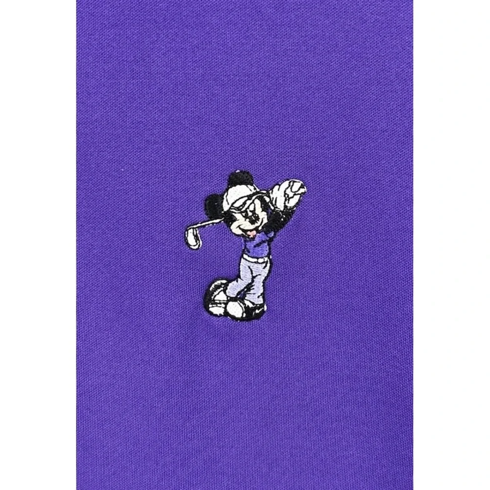 Nike Golf Pro Performance Dri Fit Mickey Mouse Logo Golf Polo Purple Men's Large